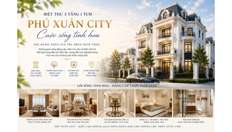 BIỆT THỰ NGHĨ DƯỠNG ĐƠN LẬP CÓ SÂN VƯỜN DỰ ÁN PHÚ XUÂN CITY